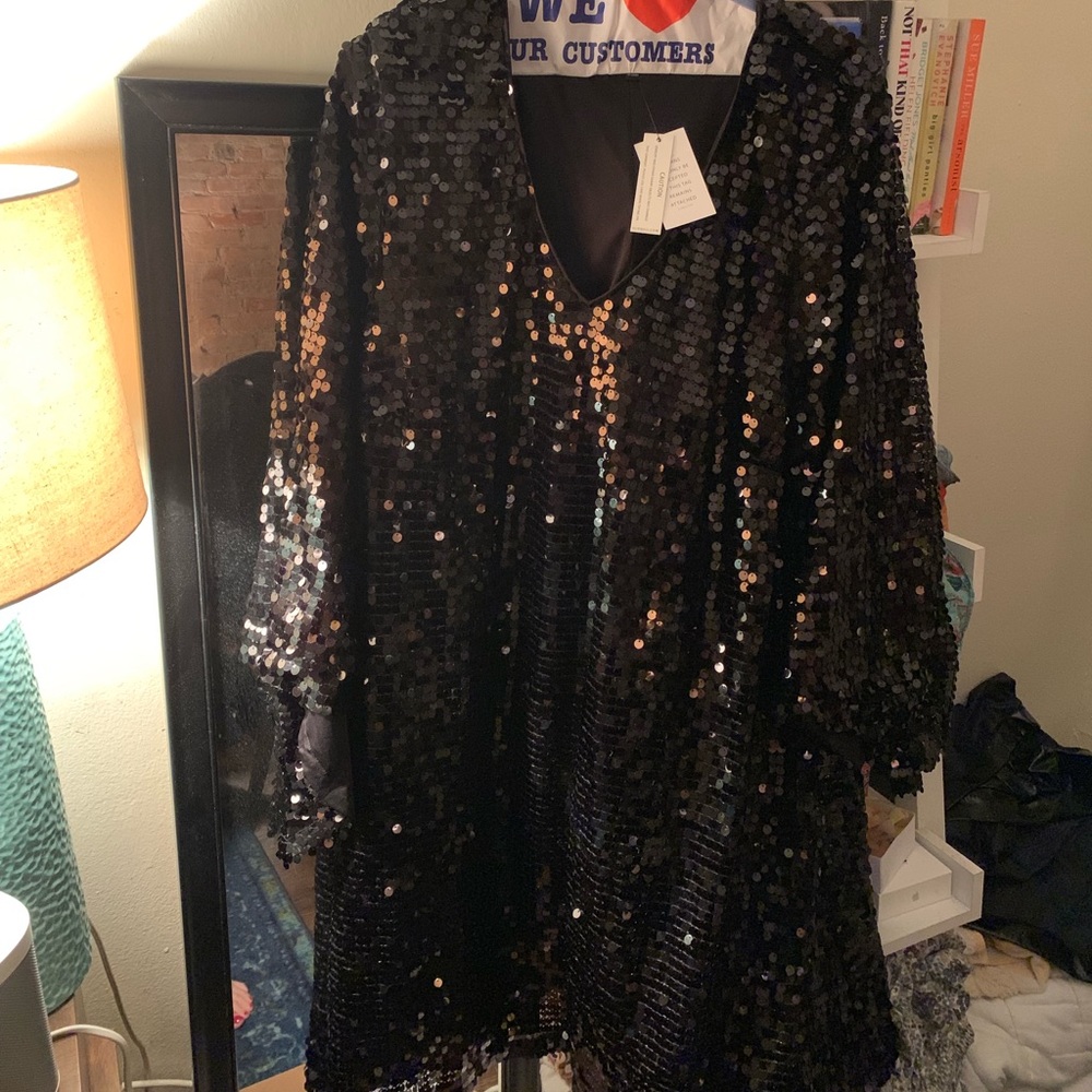 Eloquii black sequin party dress